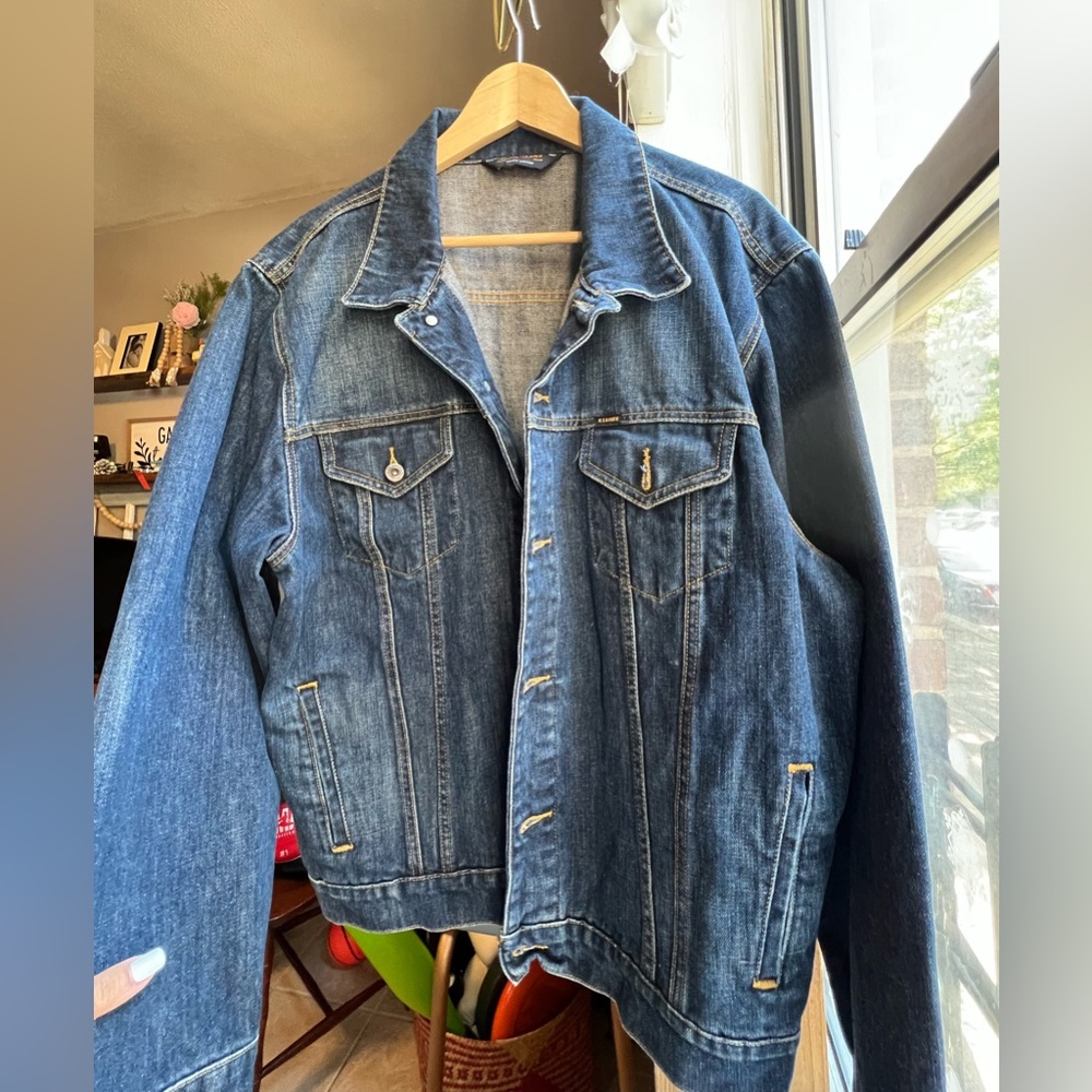 Dark blue jean denim basic jean jacket size XXL